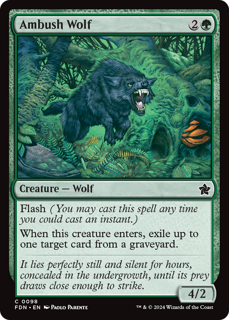 Ambush Wolf (FDN-098) - Foundations - Premium MTG Single from Wizards of the Coast - Just $0.25! Shop now at Game Crave Tournament Store