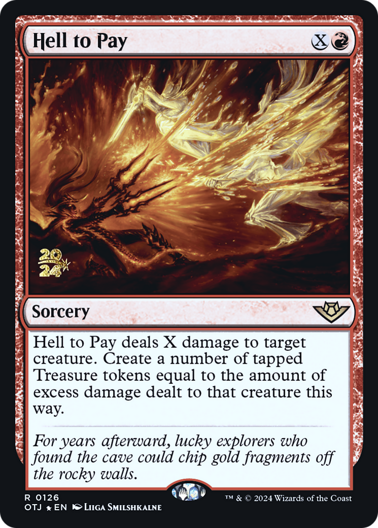 Hell to Pay (POTJ-126S) - Outlaws of Thunder Junction Promos Foil - Premium MTG Single from Wizards of the Coast - Just $0.97! Shop now at Game Crave Tournament Store