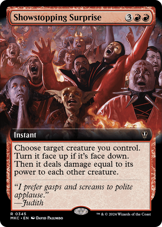 Showstopping Surprise (MKC-345) - Murders at Karlov Manor Commander: (Extended Art) - Premium MTG Single from Wizards of the Coast - Just $0.25! Shop now at Game Crave Tournament Store