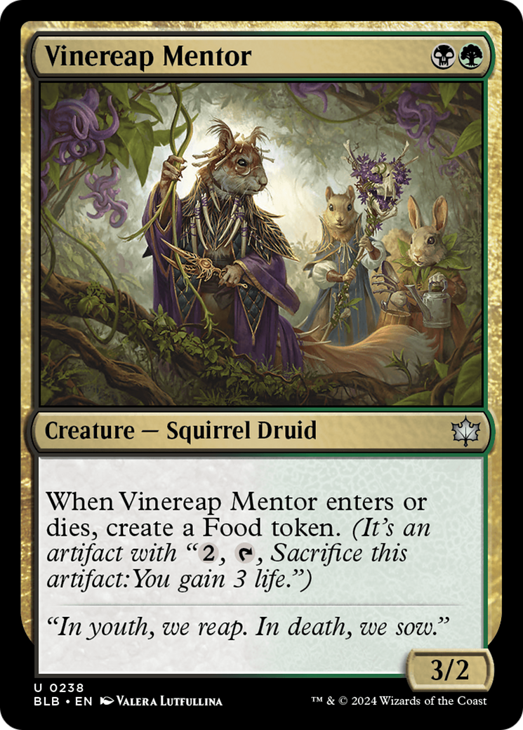 Vinereap Mentor (BLB-238) - Bloomburrow Foil - Premium MTG Single from Wizards of the Coast - Just $0.25! Shop now at Game Crave Tournament Store