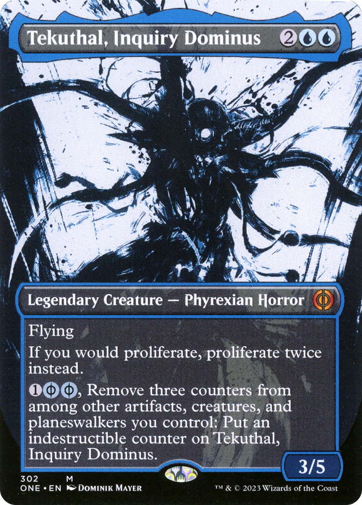 Tekuthal, Inquiry Dominus (ONE-302) - Phyrexia: All Will Be One: (Showcase) (Borderless) - Premium MTG Single from Wizards of the Coast - Just $9.68! Shop now at Game Crave Tournament Store