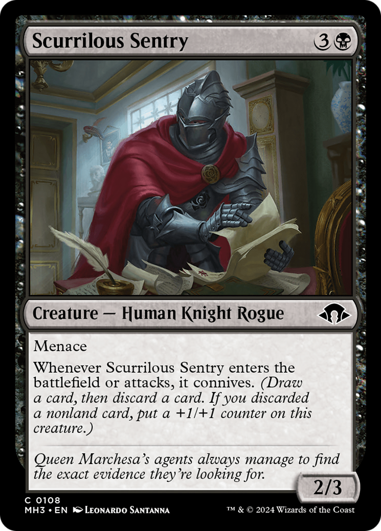 Scurrilous Sentry (MH3-108) - Modern Horizons 3 - Premium MTG Single from Wizards of the Coast - Just $0.25! Shop now at Game Crave Tournament Store