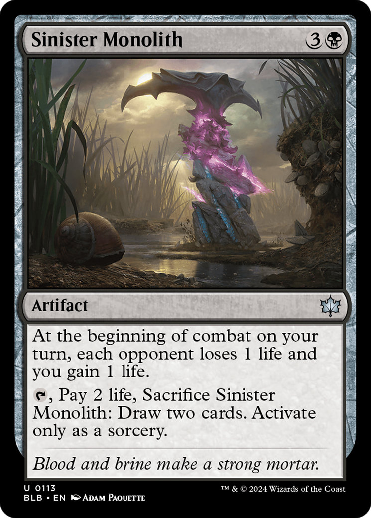 Sinister Monolith (BLB-113) - Bloomburrow Foil - Premium MTG Single from Wizards of the Coast - Just $0.25! Shop now at Game Crave Tournament Store