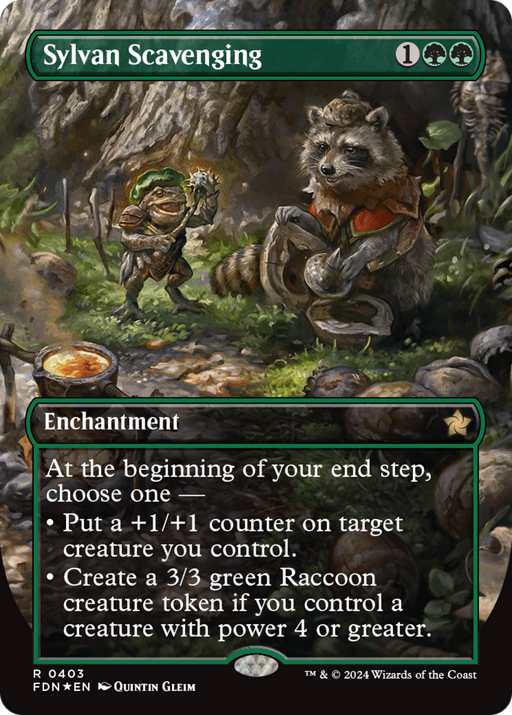 Sylvan Scavenging (FDN-403) - Foundations (Borderless) Foil - Premium MTG Single from Wizards of the Coast - Just $6.74! Shop now at Game Crave Tournament Store