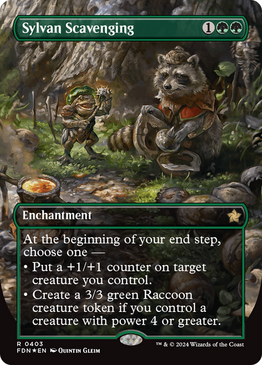 Sylvan Scavenging (FDN-403) - Foundations (Borderless) Foil - Premium MTG Single from Wizards of the Coast - Just $6.74! Shop now at Game Crave Tournament Store