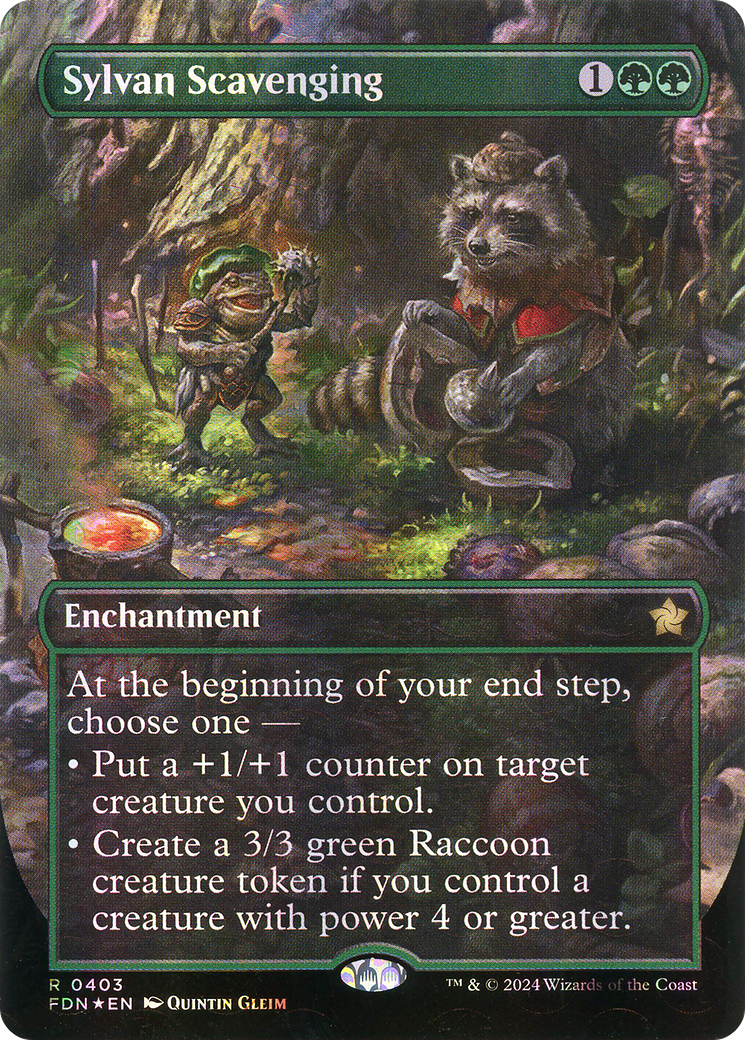 Sylvan Scavenging (FDN-403) - Foundations (Borderless) Foil - Premium MTG Single from Wizards of the Coast - Just $6.82! Shop now at Game Crave Tournament Store