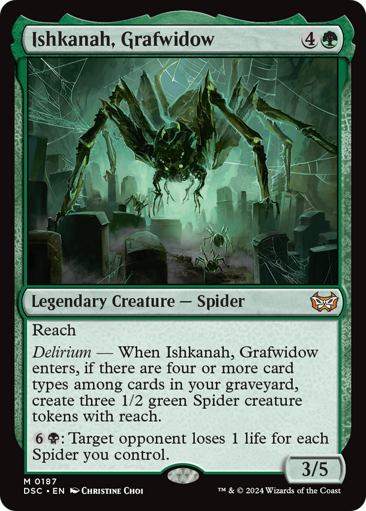 Ishkanah, Grafwidow (DSC-187) - Duskmourn: House of Horror Commander - Premium MTG Single from Wizards of the Coast - Just $0.26! Shop now at Game Crave Tournament Store