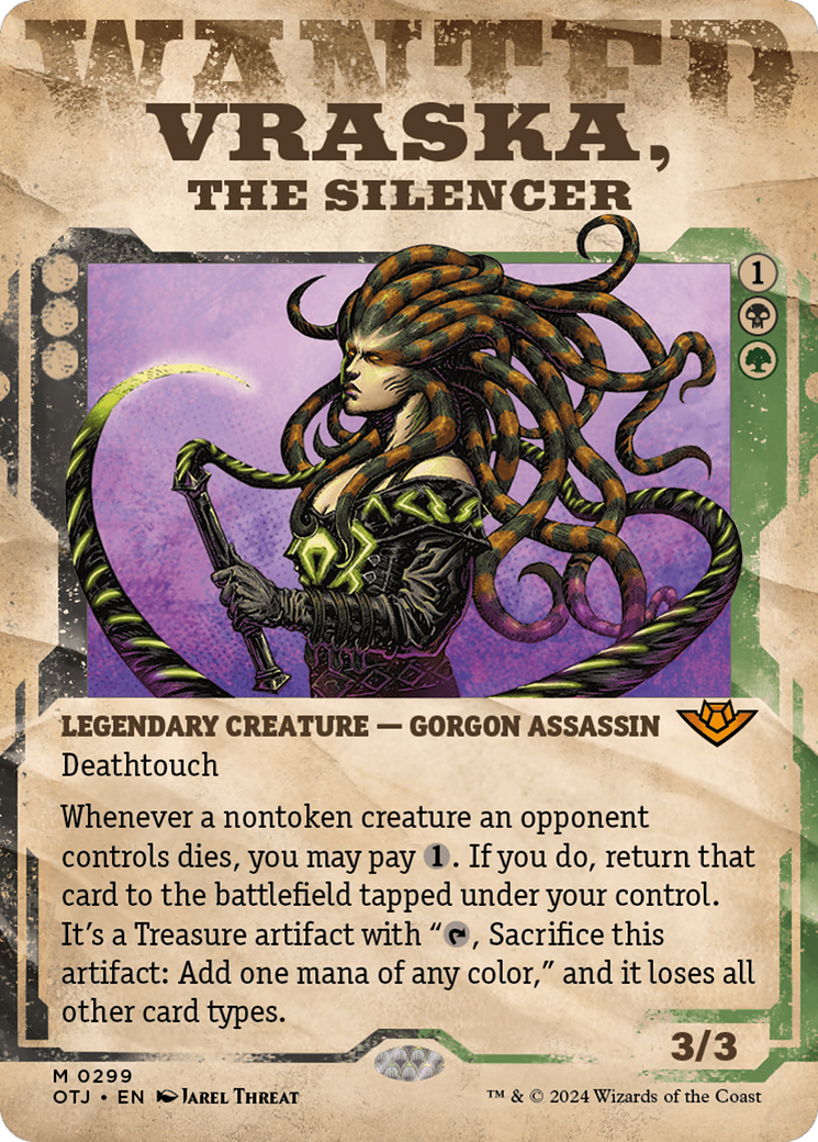 Vraska, the Silencer (OTJ-299) - Outlaws of Thunder Junction: (Showcase) - Premium MTG Single from Wizards of the Coast - Just $0.86! Shop now at Game Crave Tournament Store