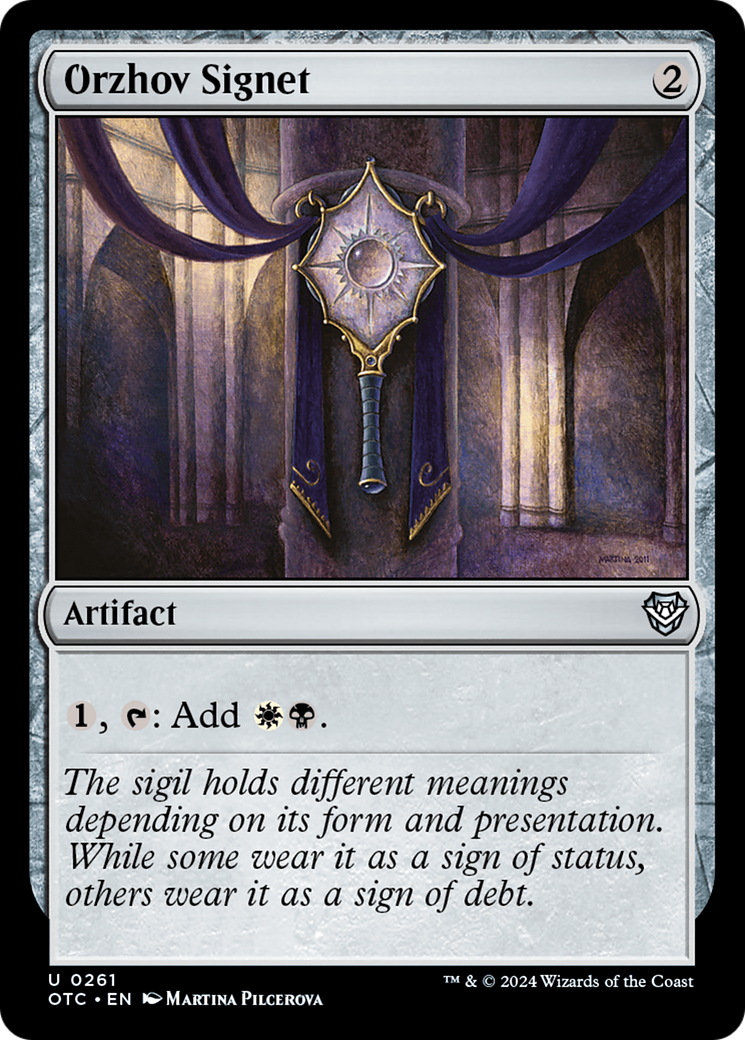 Orzhov Signet (OTC-261) - Outlaws of Thunder Junction Commander - Premium MTG Single from Wizards of the Coast - Just $0.25! Shop now at Game Crave Tournament Store
