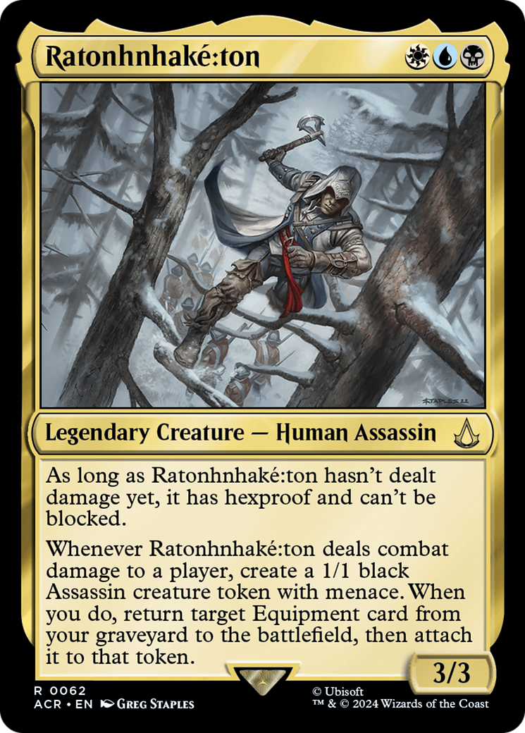 Ratonhnhaké꞉ton (ACR-062) - Assassin's Creed Foil - Premium MTG Single from Wizards of the Coast - Just $0.25! Shop now at Game Crave Tournament Store