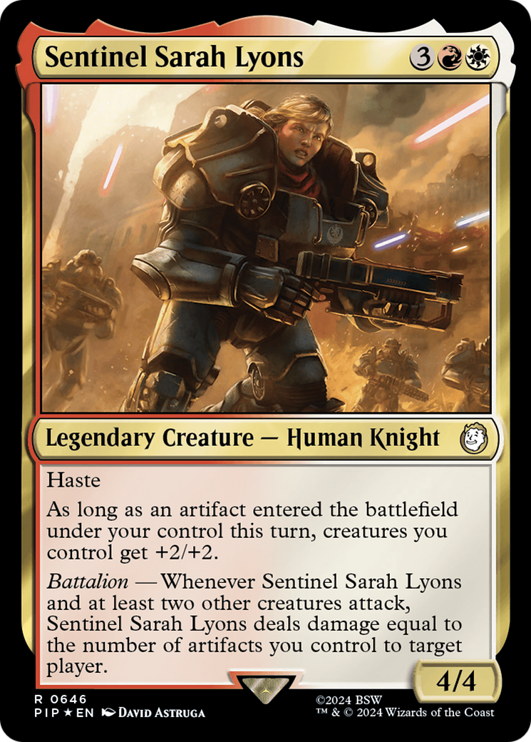 Sentinel Sarah Lyons (PIP-646) - Fallout Foil - Premium MTG Single from Wizards of the Coast - Just $1.30! Shop now at Game Crave Tournament Store
