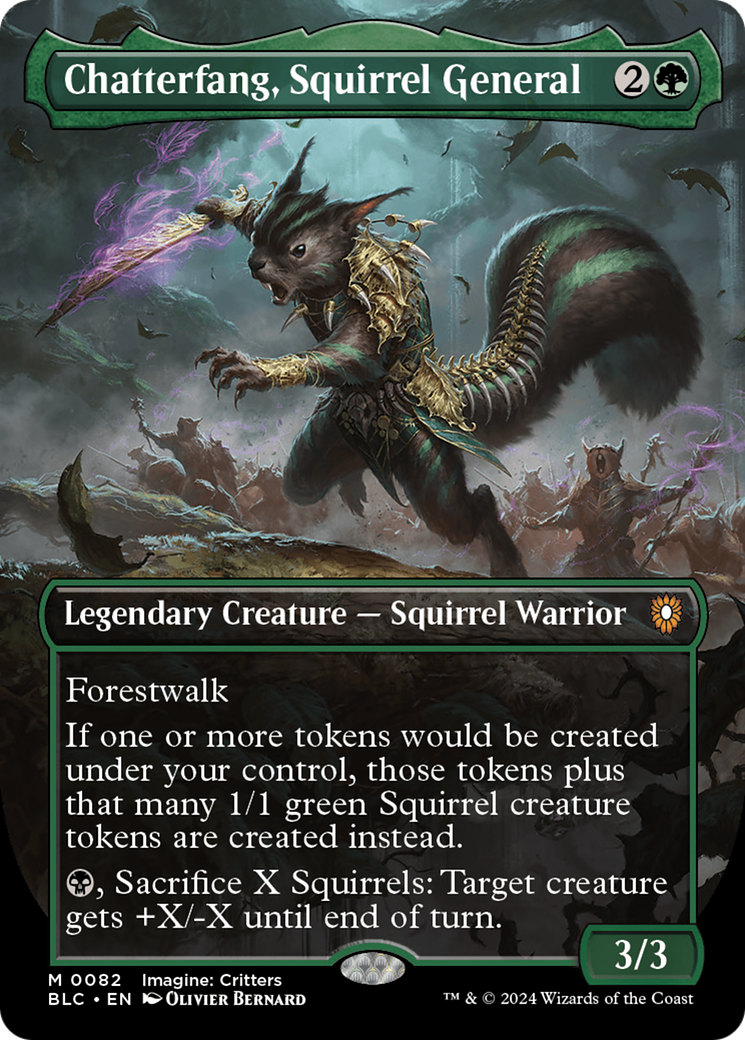 Chatterfang, Squirrel General (BLC-082) - Bloomburrow Commander (Borderless) - Premium MTG Single from Wizards of the Coast - Just $10.19! Shop now at Game Crave Tournament Store