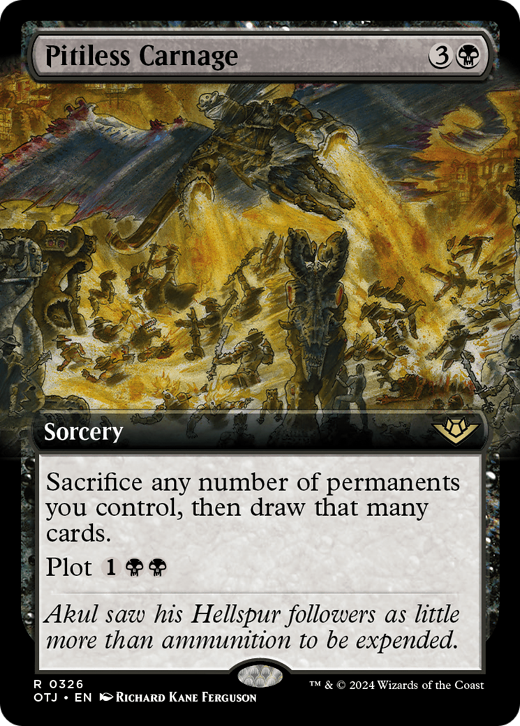 Pitiless Carnage (OTJ-326) - Outlaws of Thunder Junction: (Extended Art) - Premium MTG Single from Wizards of the Coast - Just $0.60! Shop now at Game Crave Tournament Store