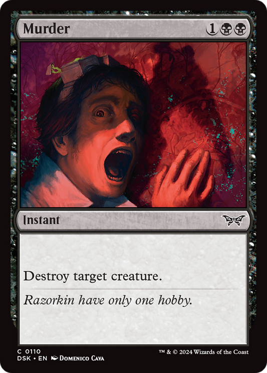 Murder (DSK-110) - Duskmourn: House of Horror - Premium MTG Single from Wizards of the Coast - Just $0.25! Shop now at Game Crave Tournament Store