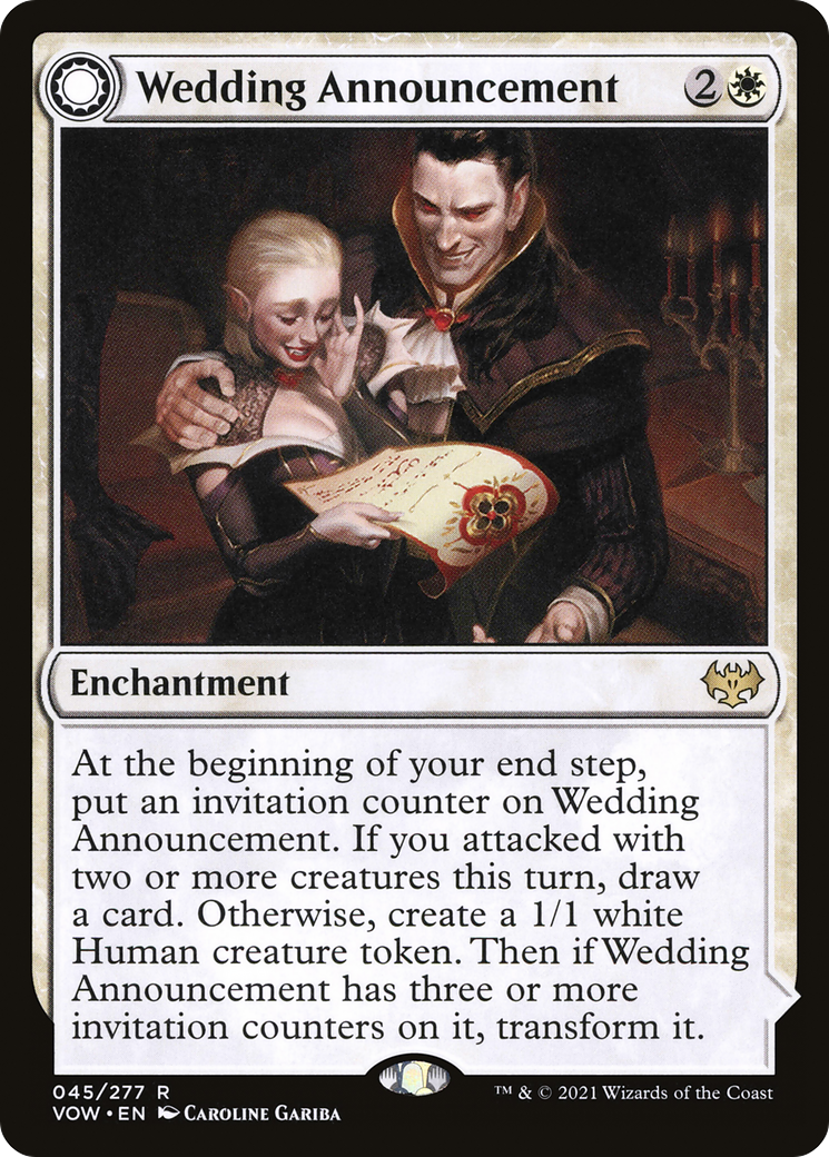 Wedding Announcement // Wedding Festivity (VOW-045) - Innistrad: Crimson Vow: (Double Faced Transform) - Premium MTG Single from Wizards of the Coast - Just $0.08! Shop now at Game Crave Tournament Store