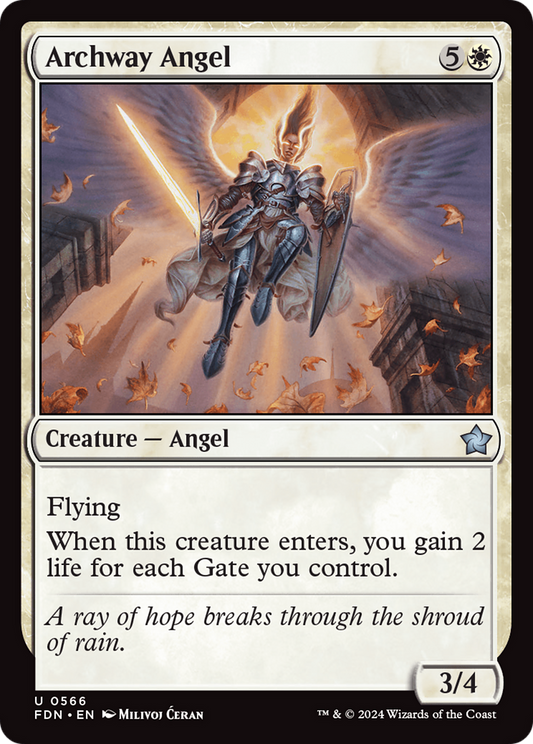 Archway Angel (FDN-566) - Foundations - Premium MTG Single from Wizards of the Coast - Just $0.25! Shop now at Game Crave Tournament Store