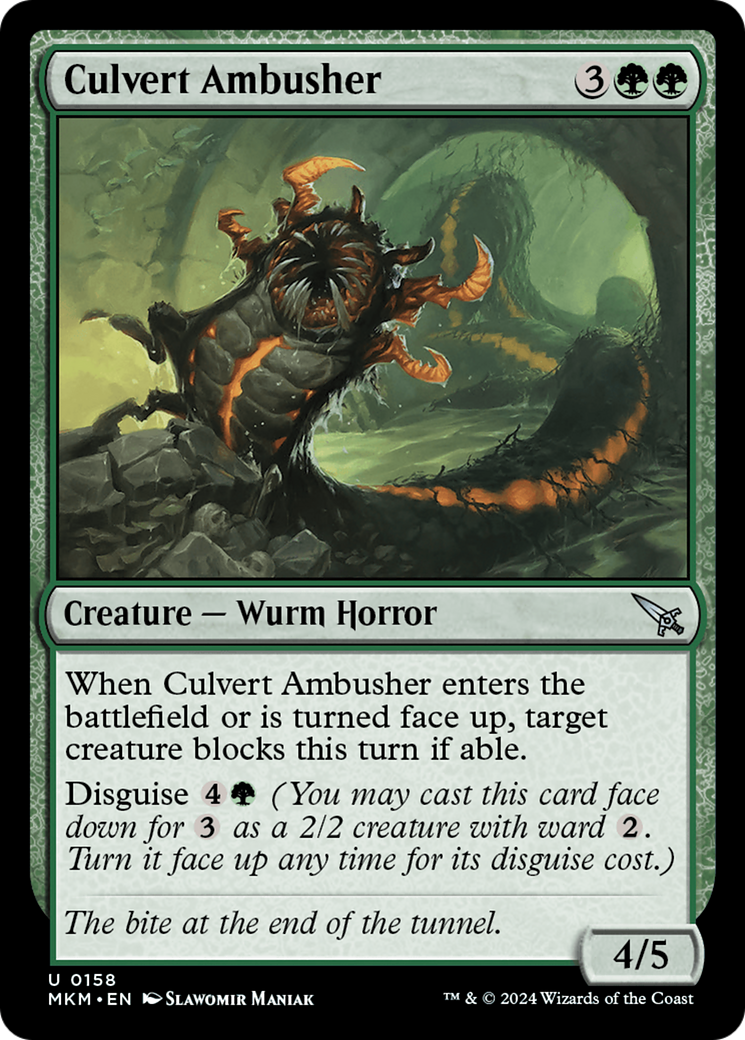 Culvert Ambusher (MKM-158) - Murders at Karlov Manor - Premium MTG Single from Wizards of the Coast - Just $0.25! Shop now at Game Crave Tournament Store
