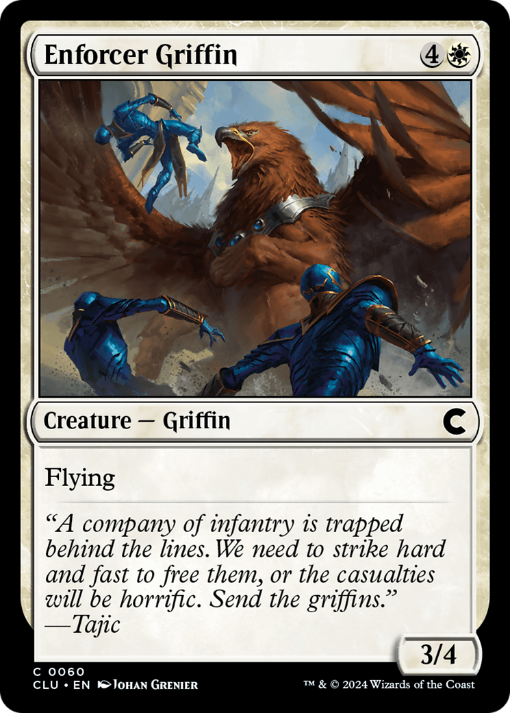 Enforcer Griffin (CLU-060) - Ravnica: Clue Edition - Premium MTG Single from Wizards of the Coast - Just $0.25! Shop now at Game Crave Tournament Store