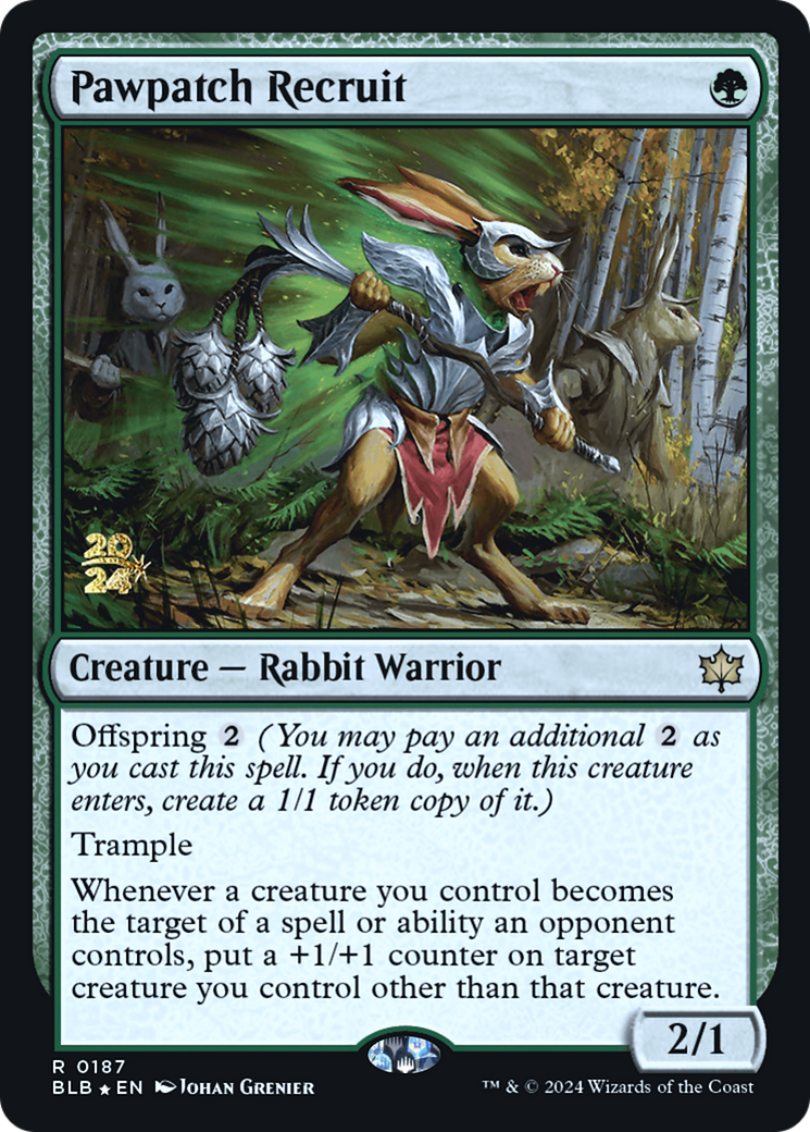 Pawpatch Recruit (PBLB-187S) - Bloomburrow Promos Foil - Premium MTG Single from Wizards of the Coast - Just $3.10! Shop now at Game Crave Tournament Store
