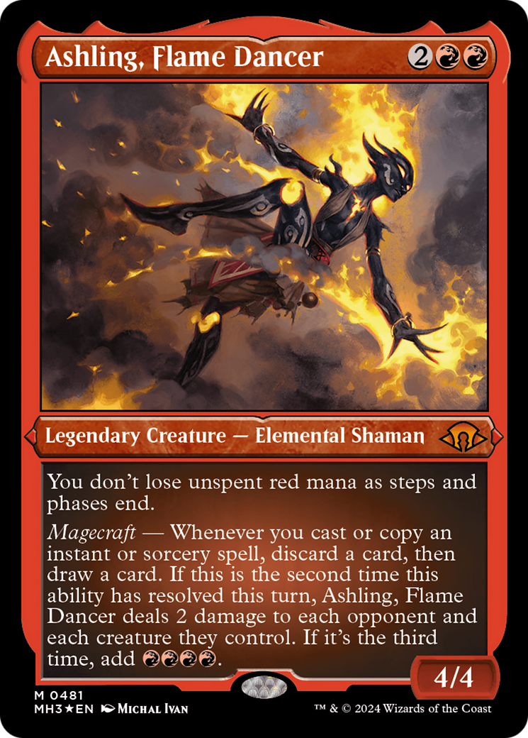 Ashling, Flame Dancer (MH3-481) - Modern Horizons 3 Etched Foil - Premium MTG Single from Wizards of the Coast - Just $5.48! Shop now at Game Crave Tournament Store