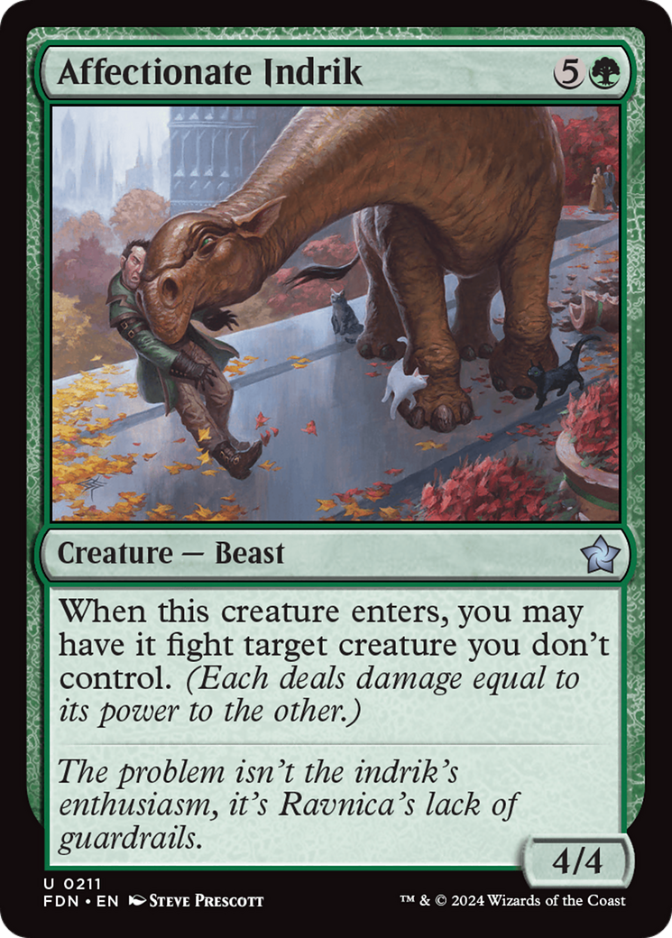 Affectionate Indrik (FDN-211) - Foundations Foil - Premium MTG Single from Wizards of the Coast - Just $0.25! Shop now at Game Crave Tournament Store