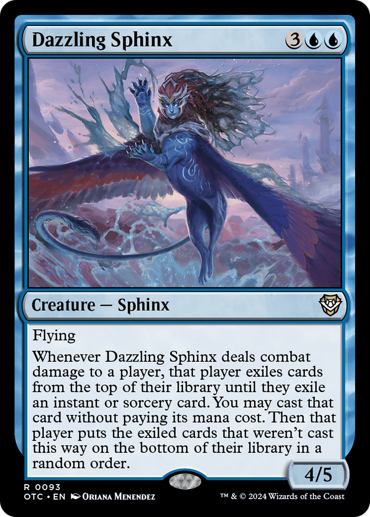 Dazzling Sphinx (OTC-093) - Outlaws of Thunder Junction Commander - Premium MTG Single from Wizards of the Coast - Just $0.25! Shop now at Game Crave Tournament Store