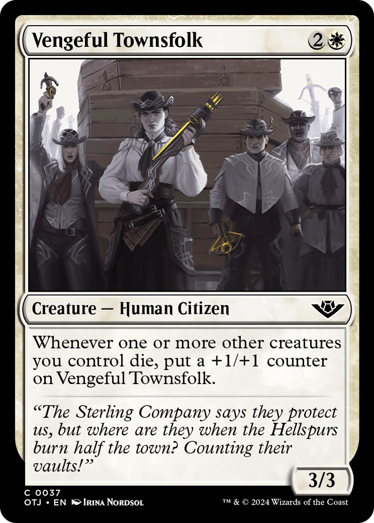 Vengeful Townsfolk (OTJ-037) - Outlaws of Thunder Junction Foil - Premium MTG Single from Wizards of the Coast - Just $0.25! Shop now at Game Crave Tournament Store
