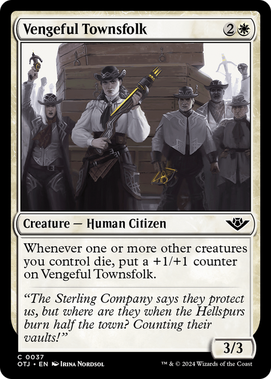 Vengeful Townsfolk (OTJ-037) - Outlaws of Thunder Junction - Premium MTG Single from Wizards of the Coast - Just $0.25! Shop now at Game Crave Tournament Store