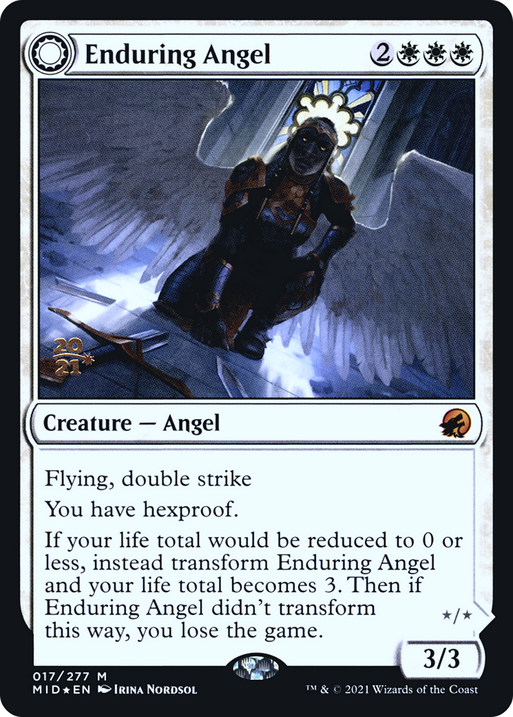 Enduring Angel // Angelic Enforcer (PMID-17S) - Innistrad: Midnight Hunt Promos: (Double Faced Transform) Foil - Premium MTG Single from Wizards of the Coast - Just $1.13! Shop now at Game Crave Tournament Store