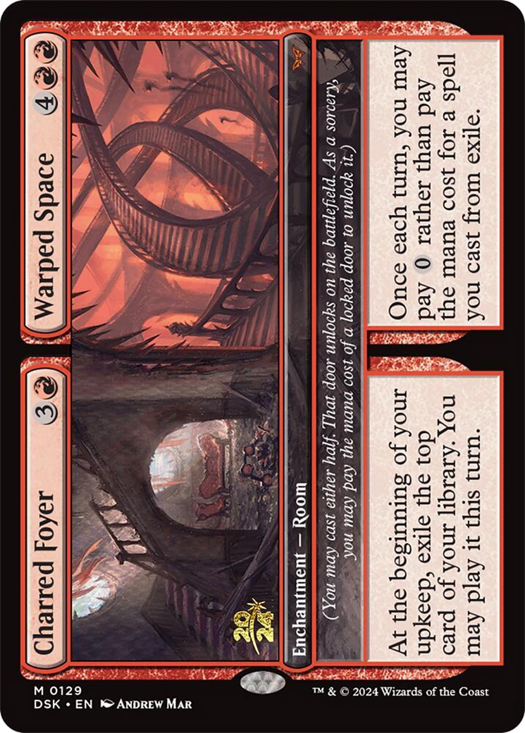 Charred Foyer // Warped Space (PDSK-129S) - Duskmourn: House of Horror Promos Foil - Premium MTG Single from Wizards of the Coast - Just $1.76! Shop now at Game Crave Tournament Store
