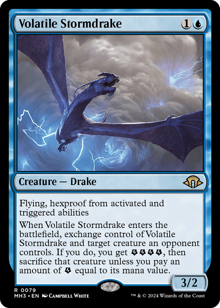 Volatile Stormdrake (MH3-079) - Modern Horizons 3 Foil - Premium MTG Single from Wizards of the Coast - Just $0.66! Shop now at Game Crave Tournament Store