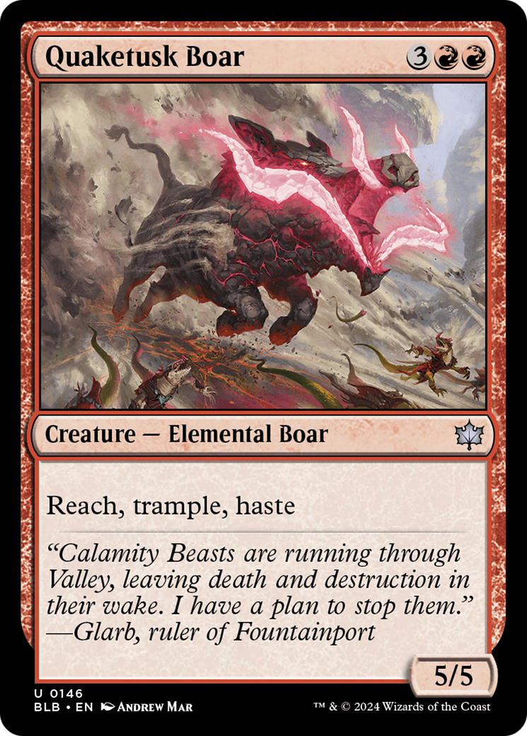 Quaketusk Boar (BLB-146) - Bloomburrow Foil - Premium MTG Single from Wizards of the Coast - Just $0.25! Shop now at Game Crave Tournament Store