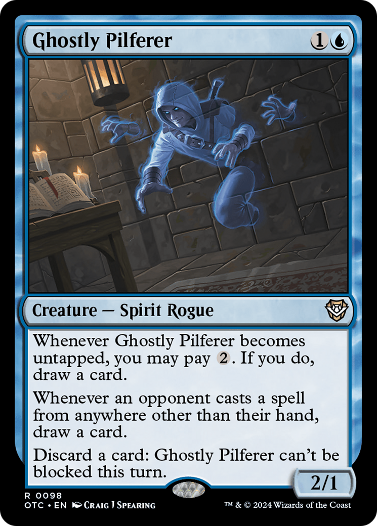 Ghostly Pilferer (OTC-098) - Outlaws of Thunder Junction Commander - Premium MTG Single from Wizards of the Coast - Just $0.46! Shop now at Game Crave Tournament Store