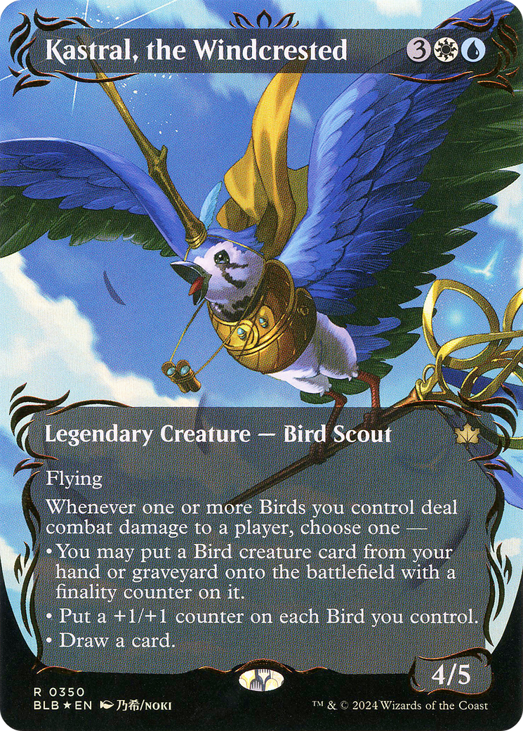 Kastral, the Windcrested (BLB-350) - Bloomburrow: (Showcase) (Borderless) Foil - Premium MTG Single from Wizards of the Coast - Just $70.94! Shop now at Game Crave Tournament Store