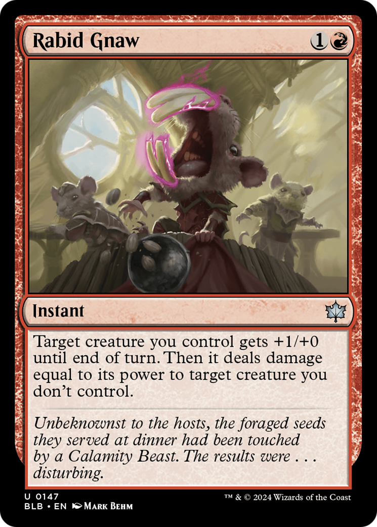 Rabid Gnaw (BLB-147) - Bloomburrow Foil - Premium MTG Single from Wizards of the Coast - Just $0.26! Shop now at Game Crave Tournament Store