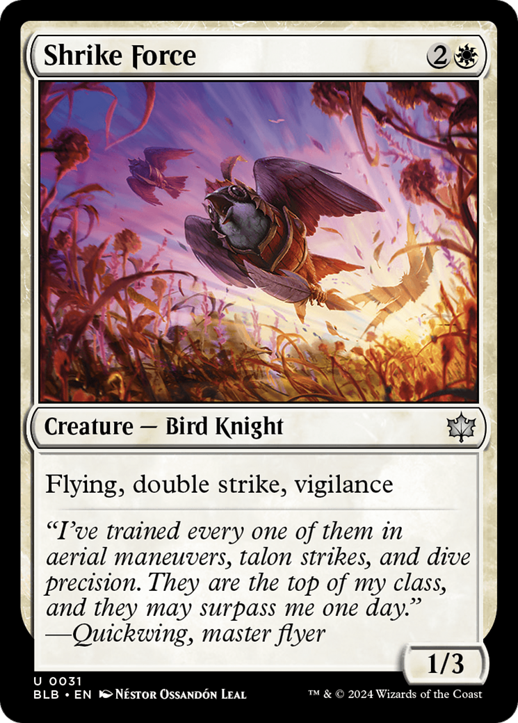 Shrike Force (BLB-031) - Bloomburrow - Premium MTG Single from Wizards of the Coast - Just $0.25! Shop now at Game Crave Tournament Store