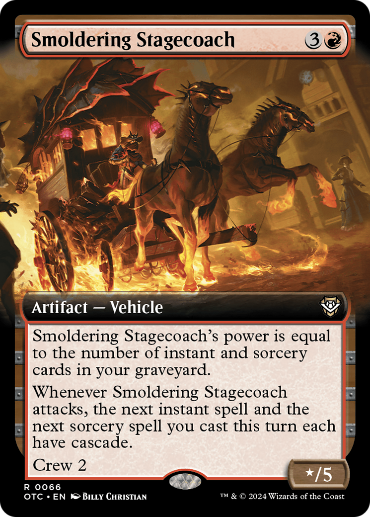 Smoldering Stagecoach (OTC-066) - Outlaws of Thunder Junction Commander: (Extended Art) - Premium MTG Single from Wizards of the Coast - Just $0.25! Shop now at Game Crave Tournament Store