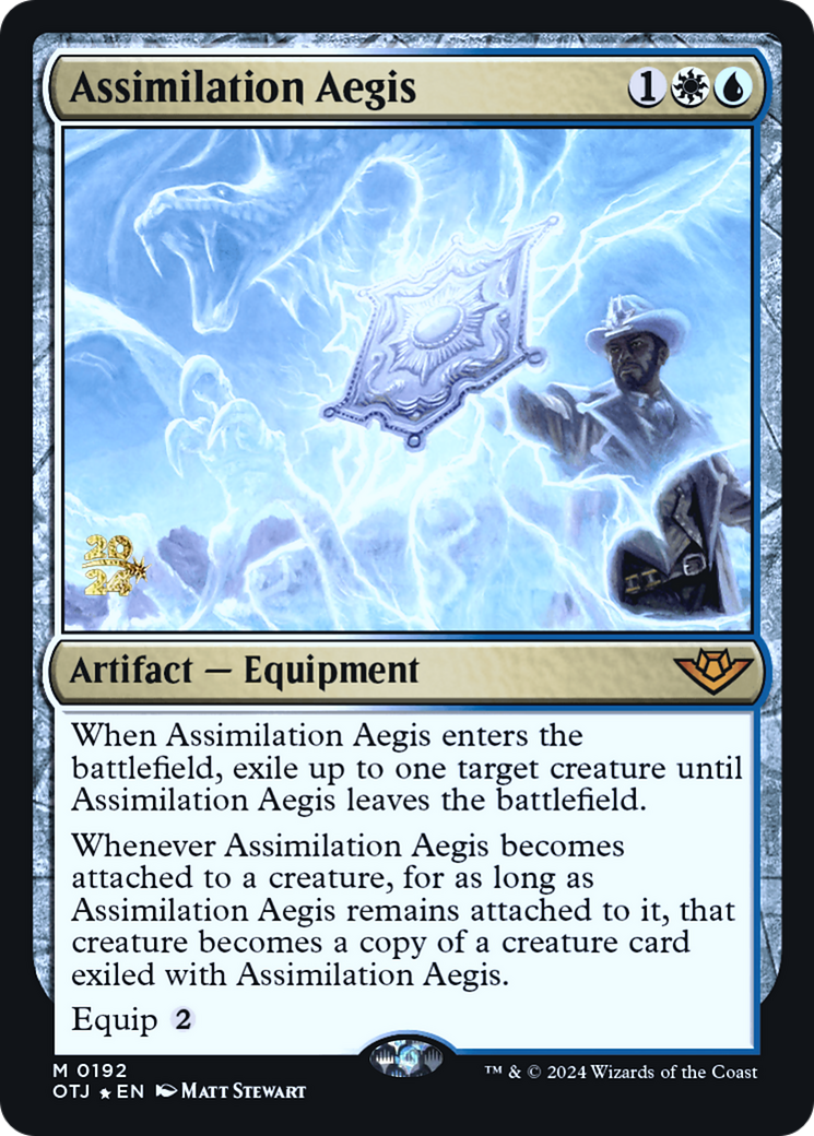 Assimilation Aegis (POTJ-192S) - Outlaws of Thunder Junction Promos Foil - Premium MTG Single from Wizards of the Coast - Just $1.41! Shop now at Game Crave Tournament Store