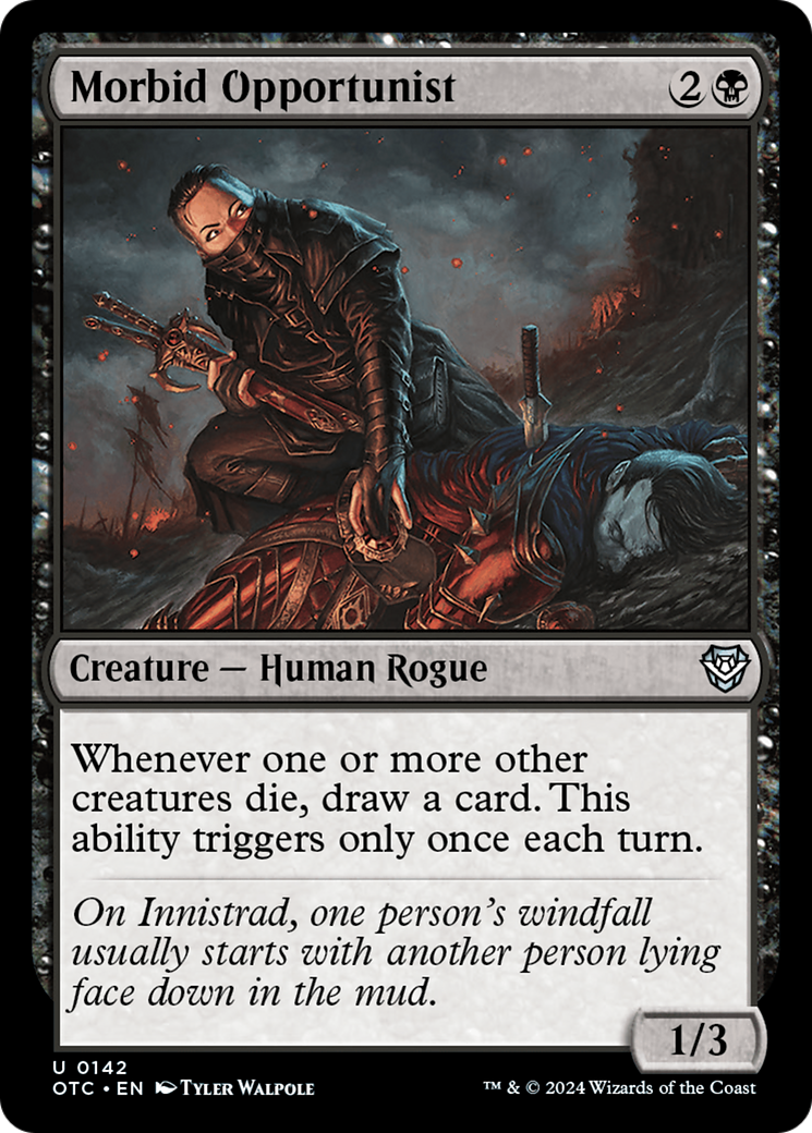 Morbid Opportunist (OTC-142) - Outlaws of Thunder Junction Commander - Premium MTG Single from Wizards of the Coast - Just $0.25! Shop now at Game Crave Tournament Store