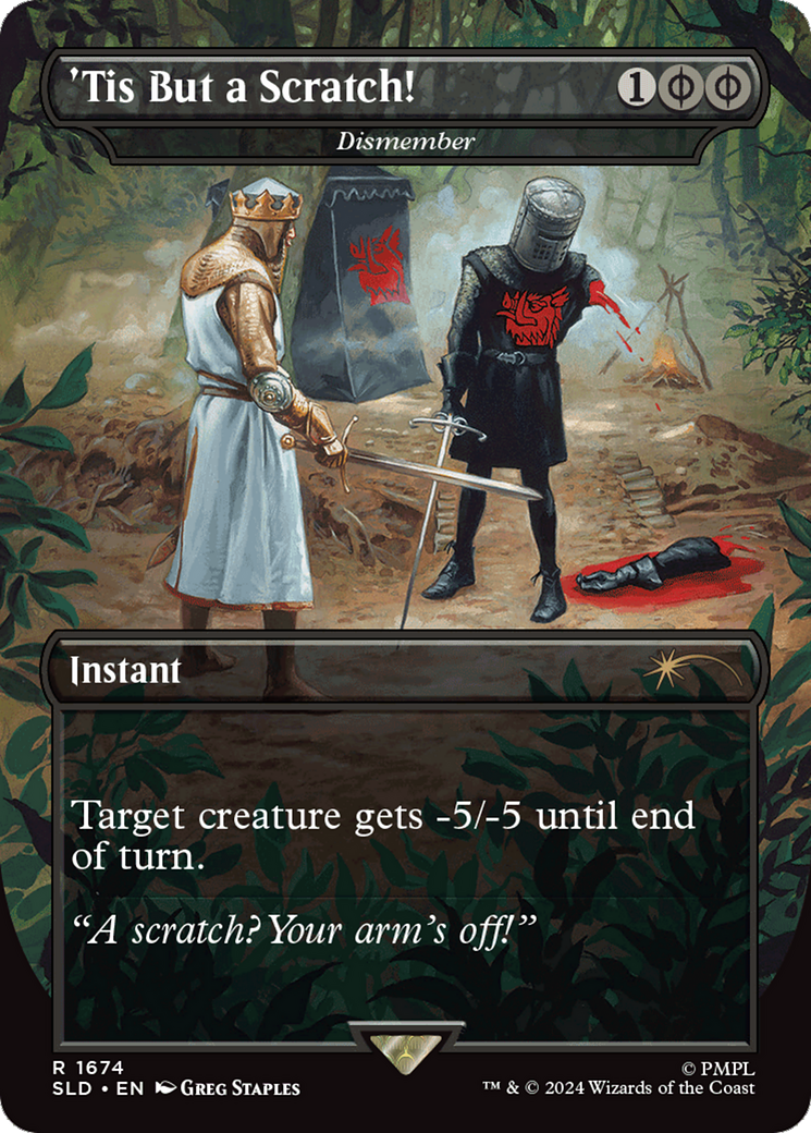Dismember (SLD-1674) - Secret Lair Drop / 'Tis But a Scratch! (Borderless) - Premium MTG Single from Wizards of the Coast - Just $26.89! Shop now at Game Crave Tournament Store