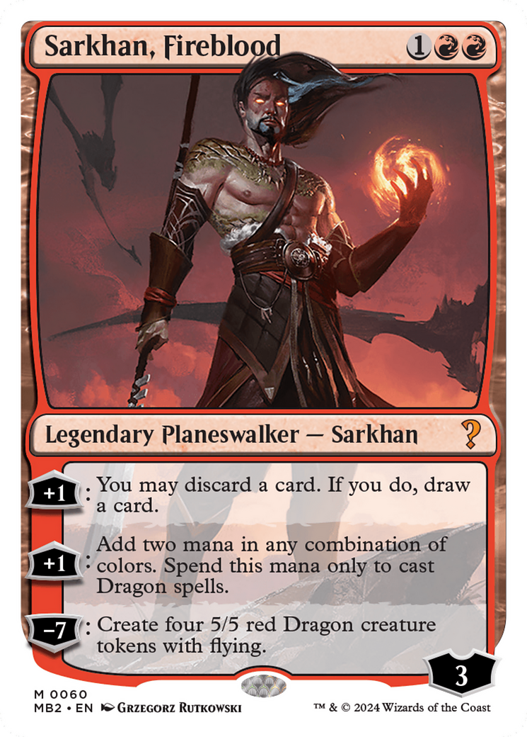 Sarkhan, Fireblood (MB2-060) - Mystery Booster 2 - Premium MTG Single from Wizards of the Coast - Just $1.25! Shop now at Game Crave Tournament Store