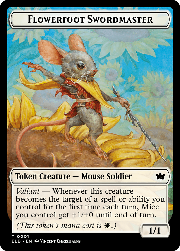 Flowerfoot Swordmaster (BLB-001) - Bloomburrow Tokens Foil
