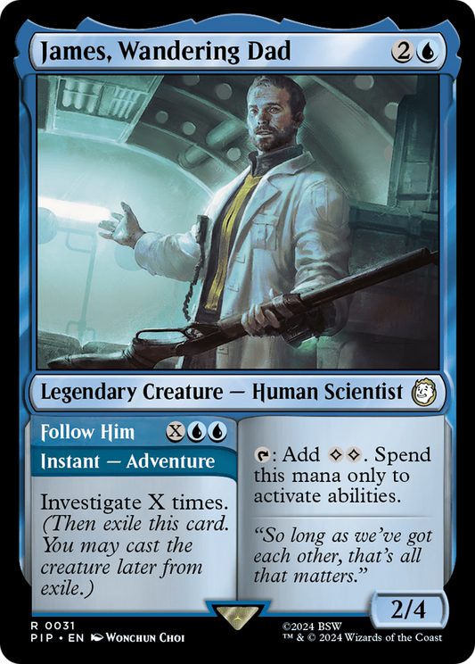 James, Wandering Dad // Follow Him (PIP-031) - Fallout - Premium MTG Single from Wizards of the Coast - Just $0.25! Shop now at Game Crave Tournament Store