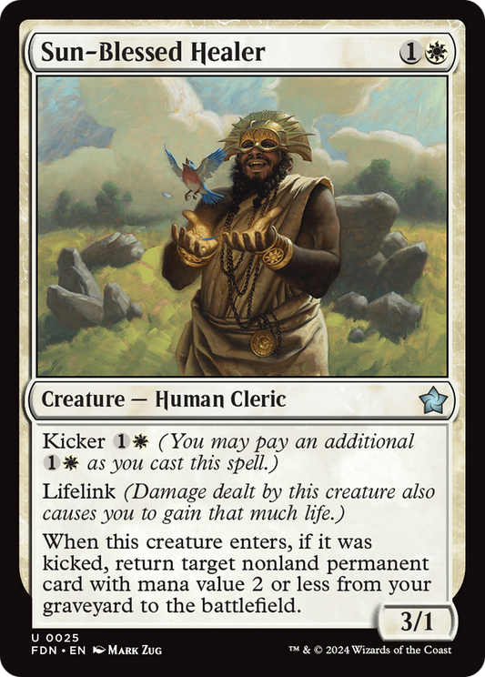 Sun-Blessed Healer (FDN-025) - Foundations - Premium MTG Single from Wizards of the Coast - Just $0.25! Shop now at Game Crave Tournament Store