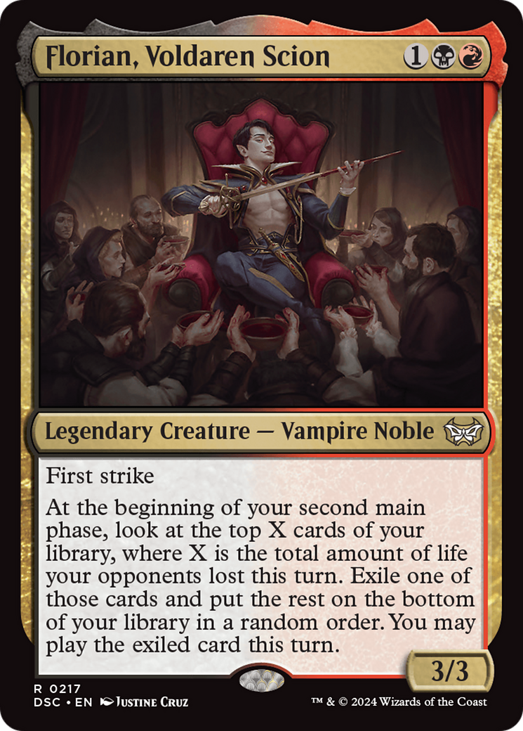 Florian, Voldaren Scion (DSC-217) - Duskmourn: House of Horror Commander - Premium MTG Single from Wizards of the Coast - Just $0.25! Shop now at Game Crave Tournament Store