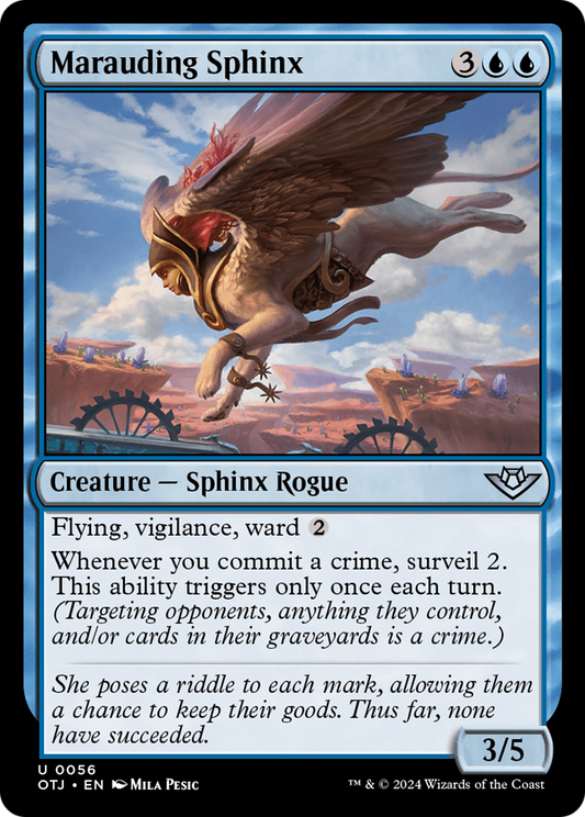 Marauding Sphinx (OTJ-056) - Outlaws of Thunder Junction Foil - Premium MTG Single from Wizards of the Coast - Just $0.25! Shop now at Game Crave Tournament Store