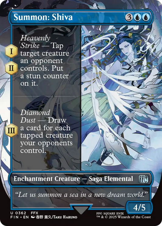 Summon: Shiva (FIN-362) - FINAL FANTASY: (enchantment) (Borderless) Foil - Premium MTG Single from Wizards of the Coast - Just $0.37! Shop now at Game Crave Tournament Store