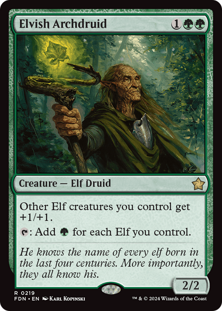 Elvish Archdruid (FDN-219) - Foundations Foil - Premium MTG Single from Wizards of the Coast - Just $0.36! Shop now at Game Crave Tournament Store