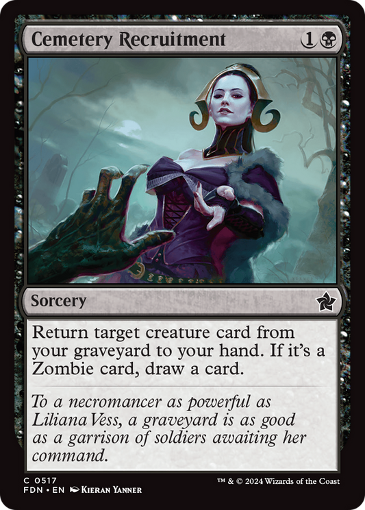 Cemetery Recruitment (FDN-517) - Foundations - Premium MTG Single from Wizards of the Coast - Just $0.48! Shop now at Game Crave Tournament Store