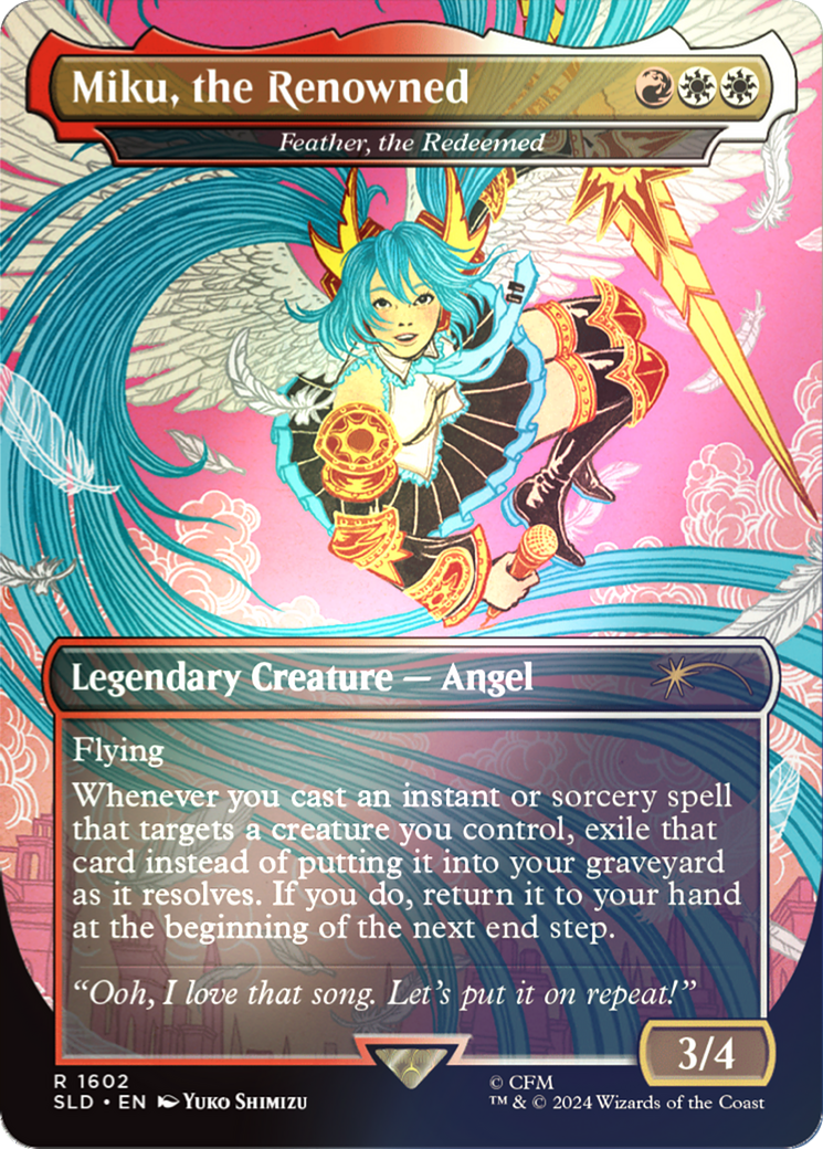 Feather, the Redeemed (SLD-1602★) - Secret Lair Drop / Miku, the Renowned (Borderless) Foil - Premium MTG Single from Wizards of the Coast - Just $15.90! Shop now at Game Crave Tournament Store